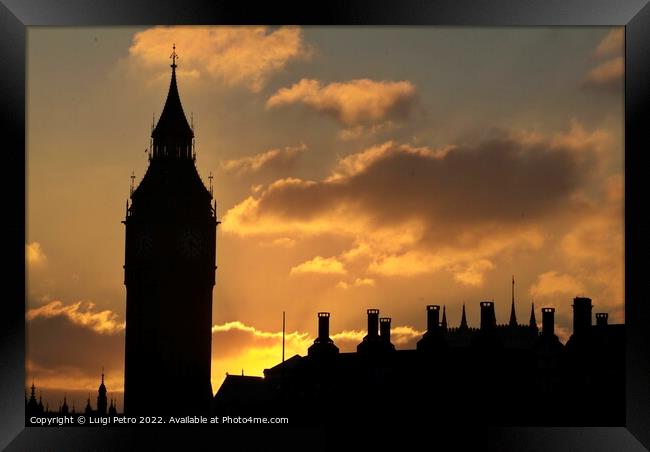 Sunset over Big Ben,, London, United Kingdom. Framed Print by Luigi Petro