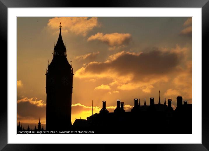 Sunset over Big Ben,, London, United Kingdom. Framed Mounted Print by Luigi Petro