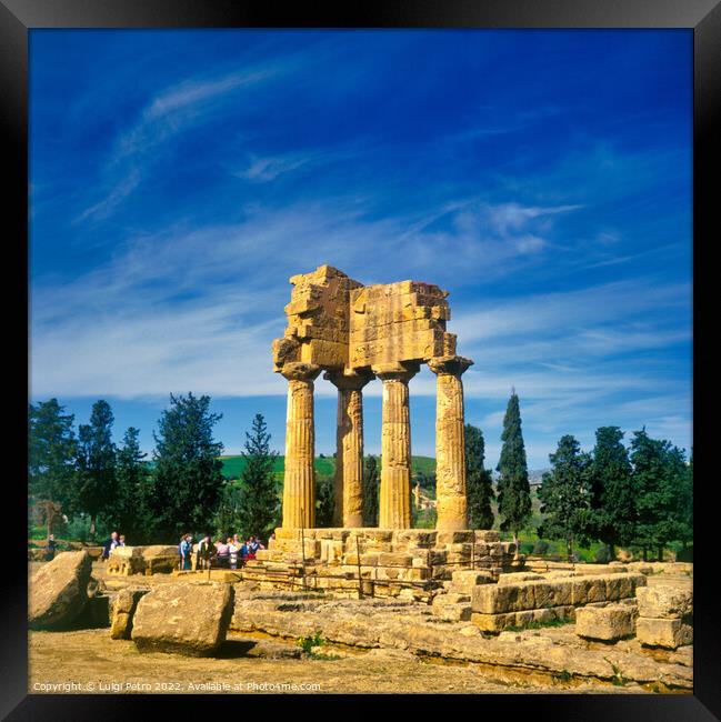 Castor and Pollux temple, Agrigento, Sicily, Italy Framed Print by Luigi Petro