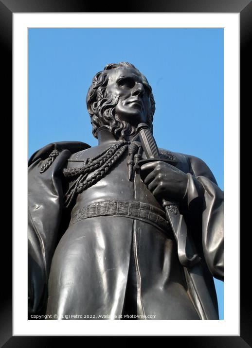 Close-up of Charles James Napier statue, Trafalgar Square, Londo Framed Mounted Print by Luigi Petro