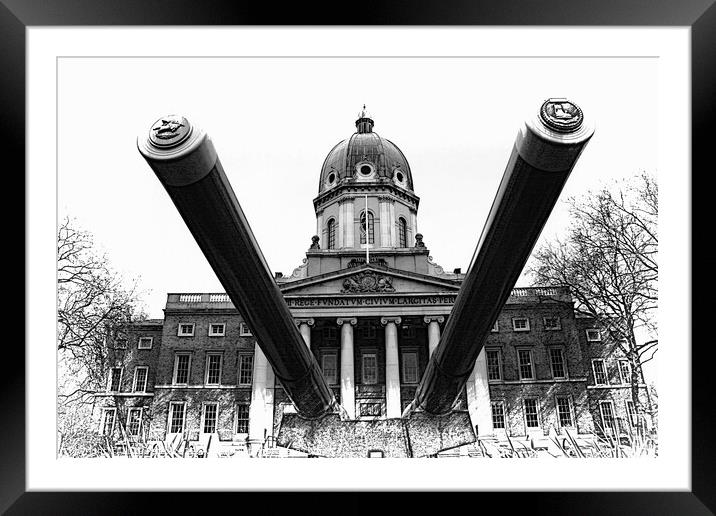 Facade of The Imperial War Museum, London, United  Framed Mounted Print by Luigi Petro