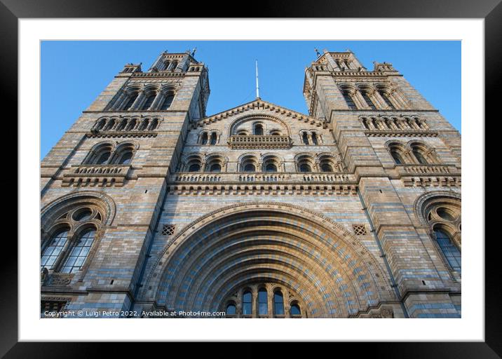 Facade of Natural History Museum of London, United Kingdom. Framed Mounted Print by Luigi Petro