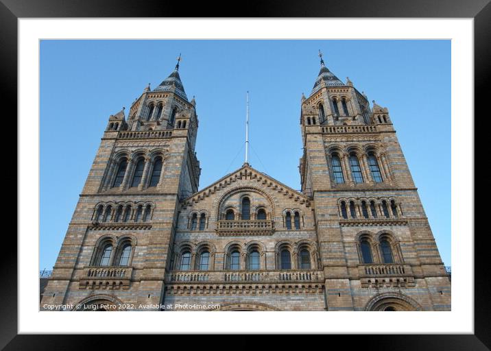 Facade of Natural History Museum of London, United Kingdom. Framed Mounted Print by Luigi Petro