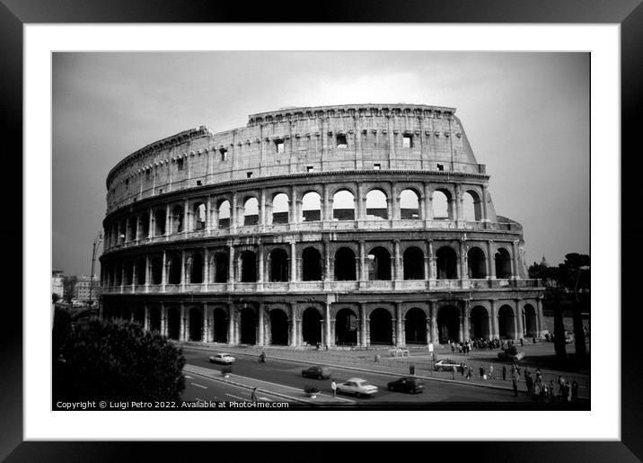 The Majestic Ruins of Romes Colosseum Framed Mounted Print by Luigi Petro