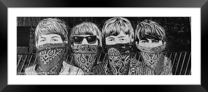 The Beatles as Masked Outlaws Framed Mounted Print by Luigi Petro