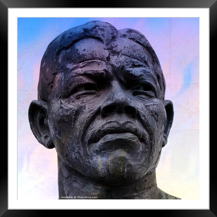 Nelson Mandela bust, London United Kingdom. Framed Mounted Print by Luigi Petro