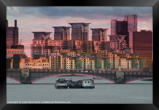 View of London across the Thames, London, United K Framed Print by Luigi Petro