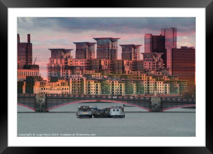 View of London across the Thames, London, United K Framed Mounted Print by Luigi Petro