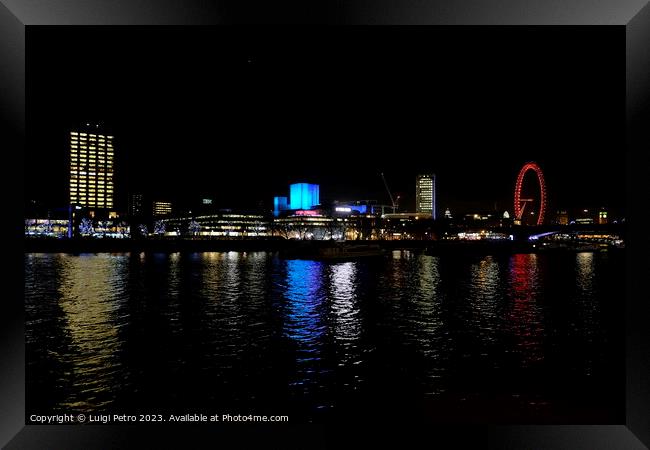 London skyline panorama at night, England the UK. Framed Print by Luigi Petro