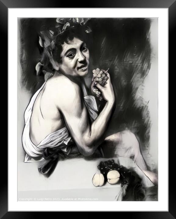 Young Sick Bacchus, Caravaggio, circa 1593, from t Framed Mounted Print by Luigi Petro