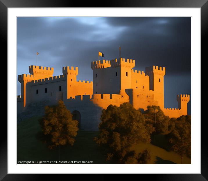 Majestic Medieval Fortress Framed Mounted Print by Luigi Petro