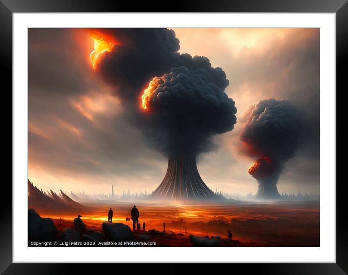 Nuclear war and end of civilisation concept. Framed Mounted Print by Luigi Petro
