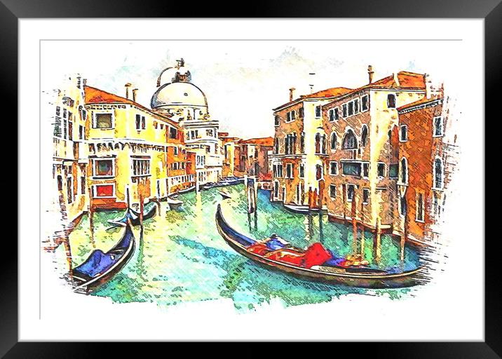 View of the Gran Canal , Venice, Italy. Framed Mounted Print by Luigi Petro
