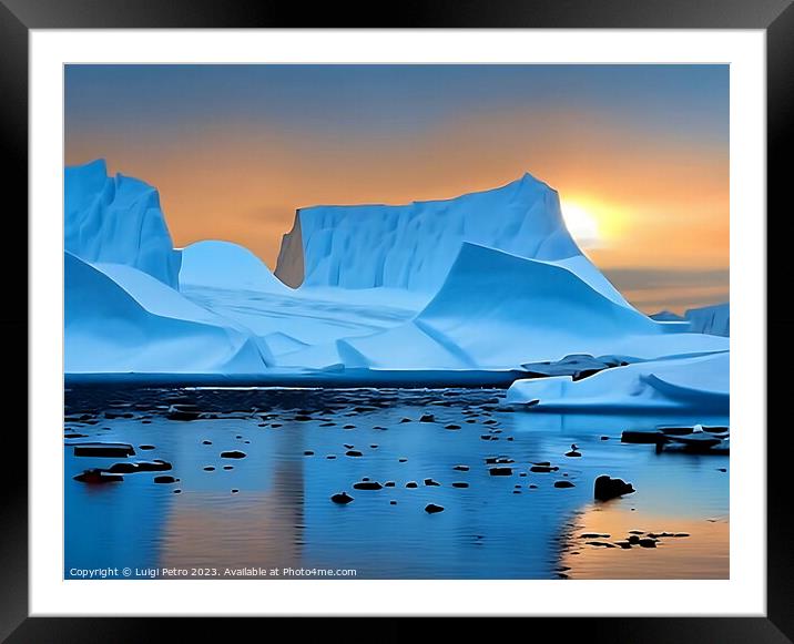 Majestic Icebergs of Antarctica Framed Mounted Print by Luigi Petro