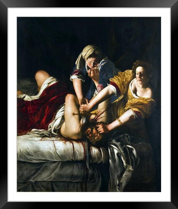 Judith Beheading Holofernes. By Artemisia Gentiles Framed Mounted Print by Luigi Petro