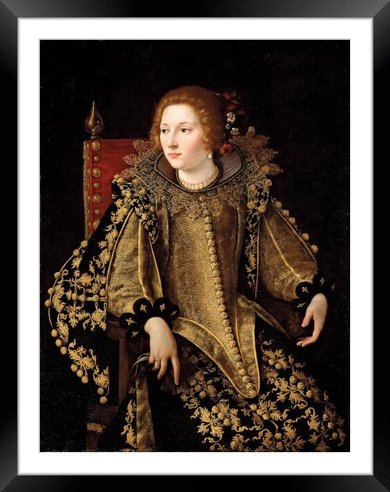Golden Lady: A Baroque Portrait Framed Mounted Print by Luigi Petro