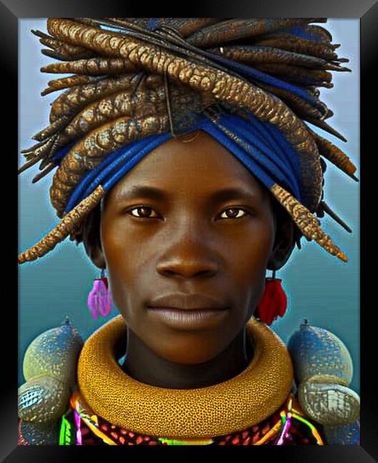 Graceful Bayaka Woman Framed Print by Luigi Petro