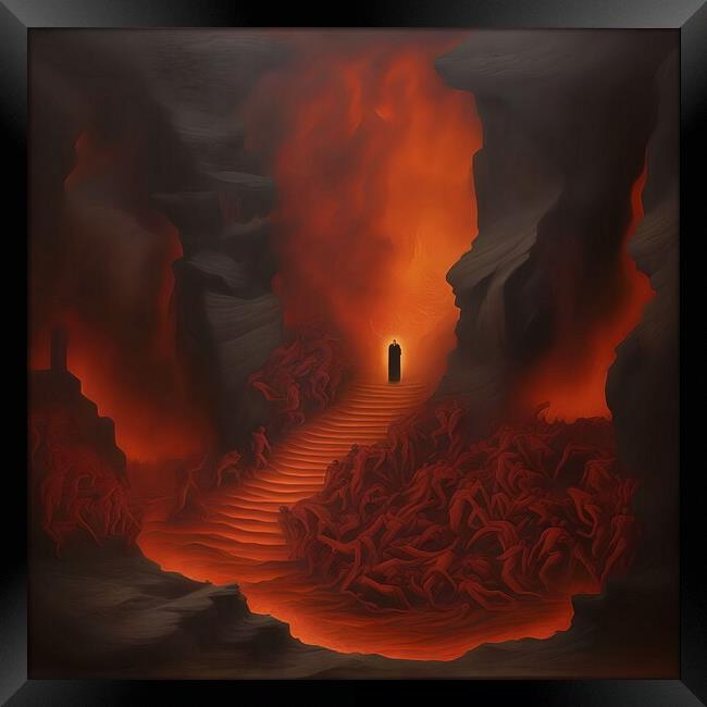 Dante Alighieri ready to enter Hell. 03 Framed Print by Luigi Petro