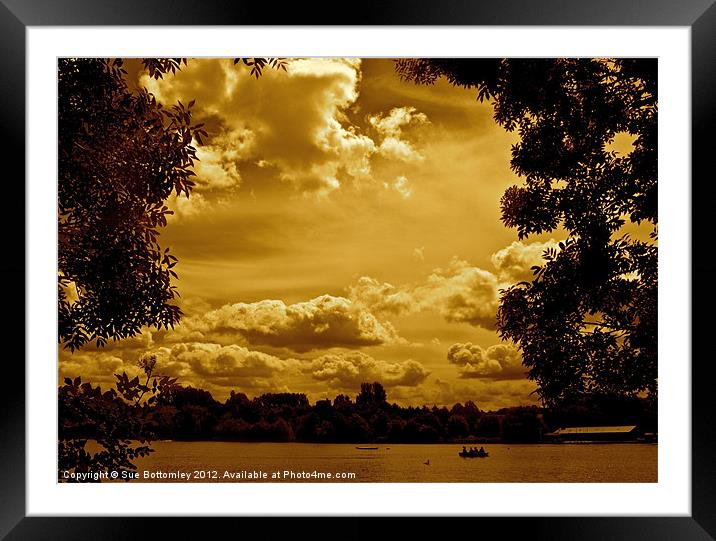 Looking over the lake Framed Mounted Print by Sue Bottomley