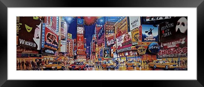 Time Square New York  Framed Mounted Print by Sue Bottomley