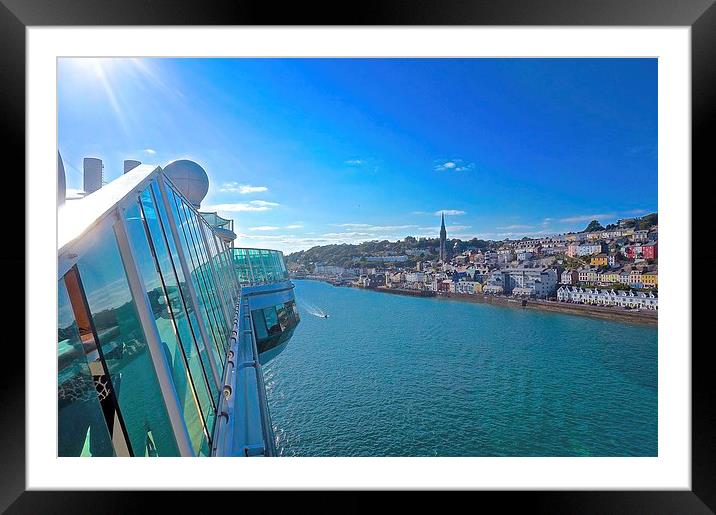  Cruise liner leaving Cork in Ireland  Framed Mounted Print by Sue Bottomley