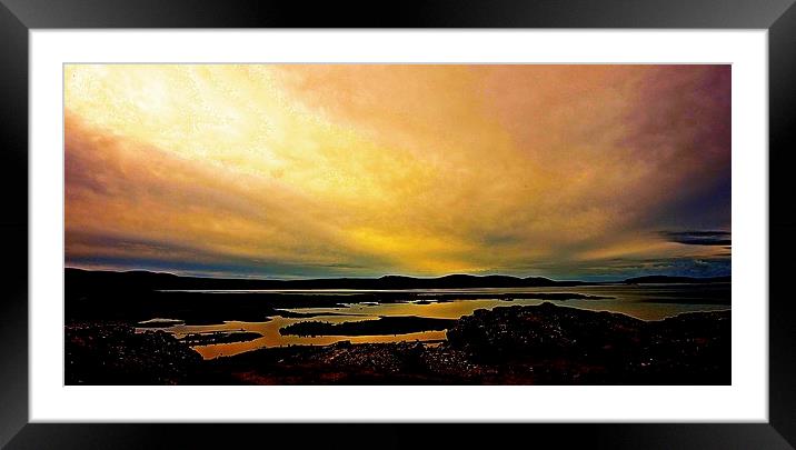 Sunset over Tectonic Plates in Iceland  Framed Mounted Print by Sue Bottomley