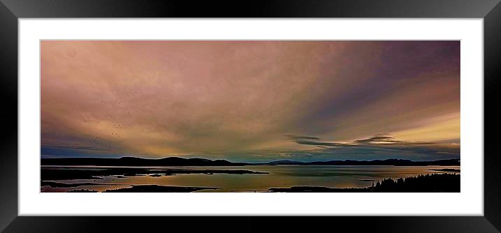  Sun setting over the Tectonic Plates in Iceland Framed Mounted Print by Sue Bottomley