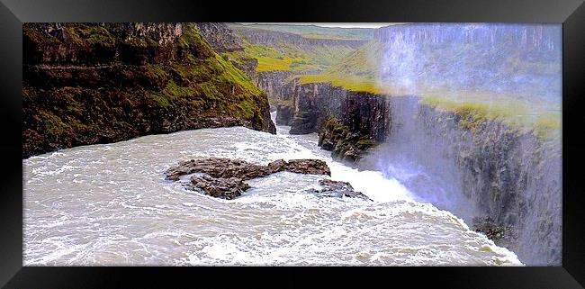  Gullfoss ( Golden Falls ) Iceland Framed Print by Sue Bottomley