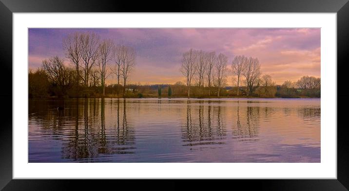  Sunset across the lake                            Framed Mounted Print by Sue Bottomley