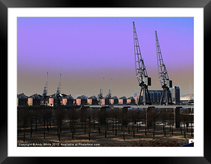 Towards Millenium Dome from Docklands Framed Mounted Print by Andy White