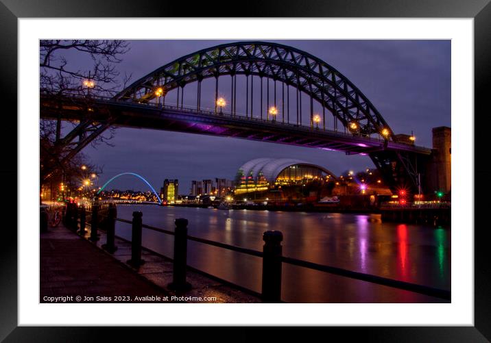 Tyne Bridges Framed Mounted Print by Jon Saiss