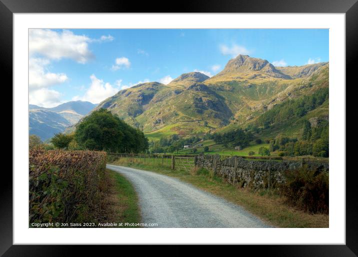 Langdale Valley Framed Mounted Print by Jon Saiss