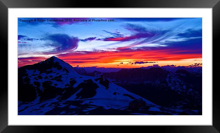Stelvio Sunset, Italy Framed Mounted Print by Roger Cruickshank