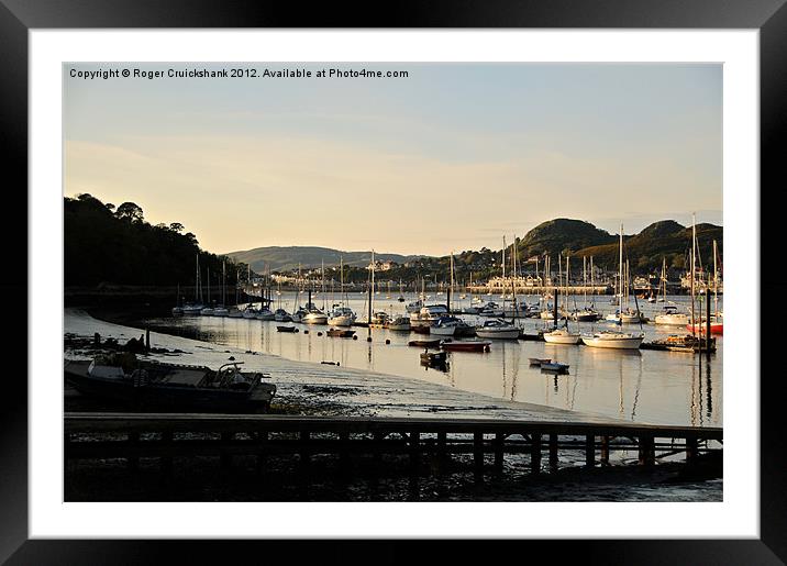 Conwy Marina Low Sun Framed Mounted Print by Roger Cruickshank