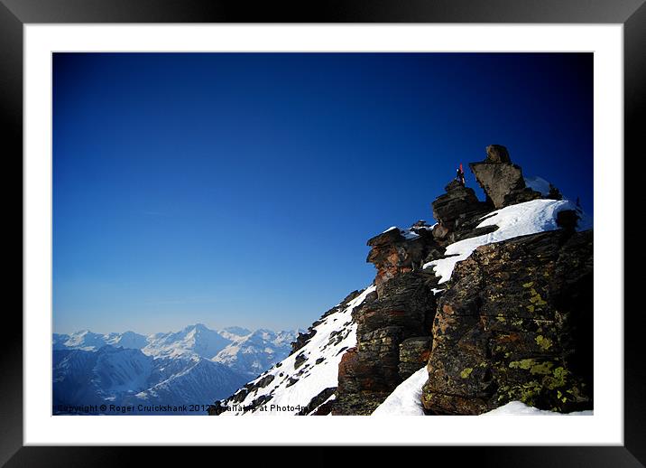 Top of the Mountain Framed Mounted Print by Roger Cruickshank