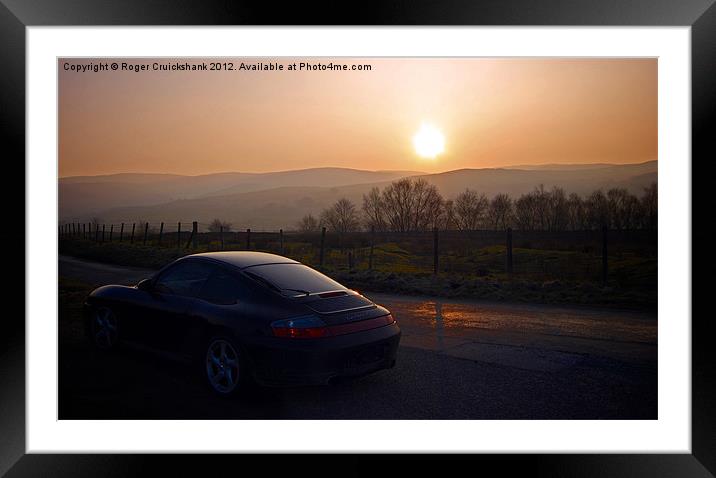 Scottish Sunset with Porsche Framed Mounted Print by Roger Cruickshank