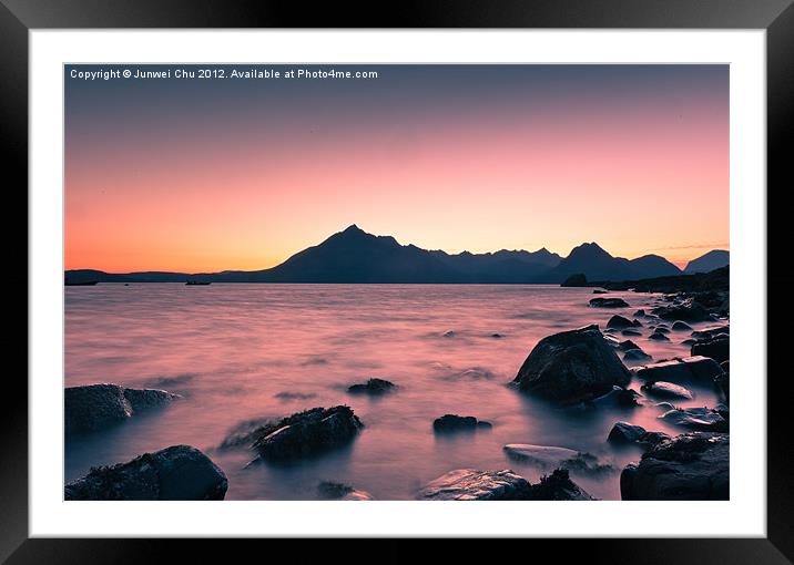 Sunset at Elgol Framed Mounted Print by Junwei Chu