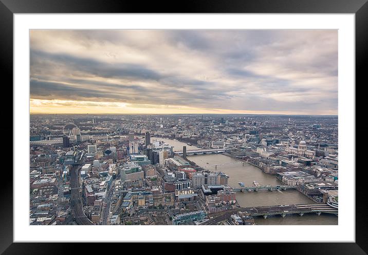 London City from The Shard Framed Mounted Print by Junwei Chu