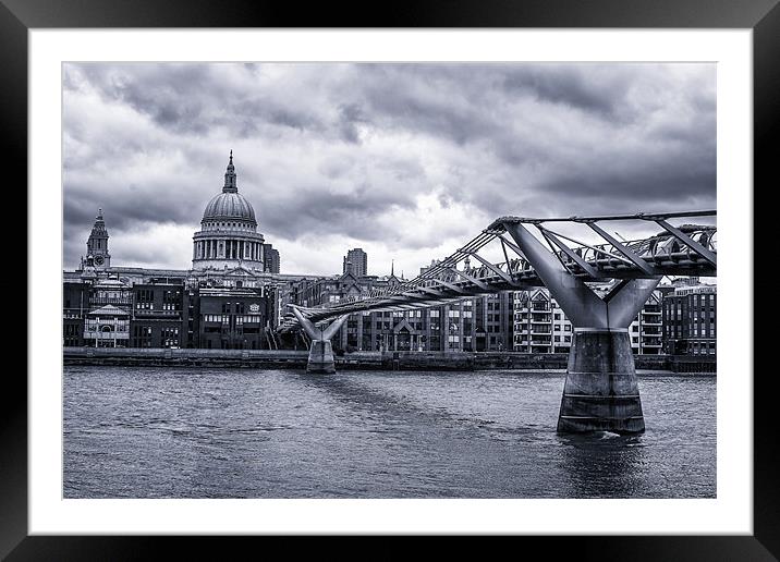 The Bridge to St. Pauls Cathedral Framed Mounted Print by Junwei Chu