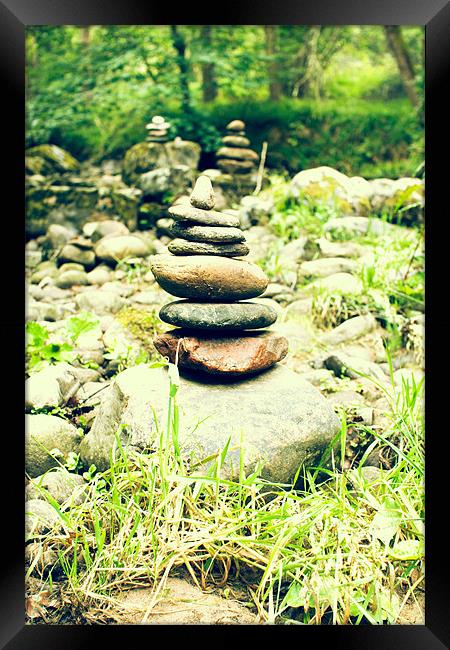 Stacked Stones Framed Print by Ben Shirley