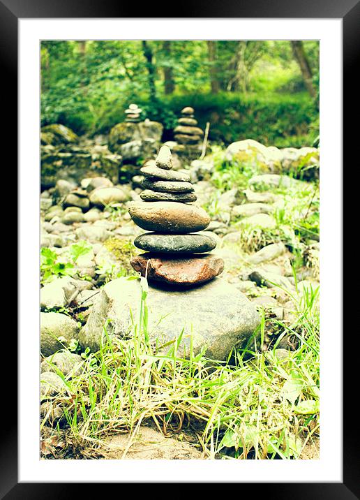 Stacked Stones Framed Mounted Print by Ben Shirley