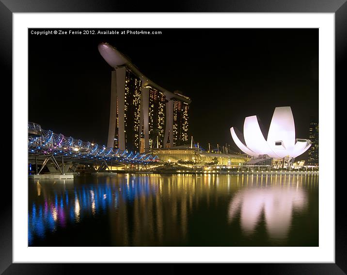 Marina Bay Sands Hotel & ArtScience Museum Framed Mounted Print by Zoe Ferrie