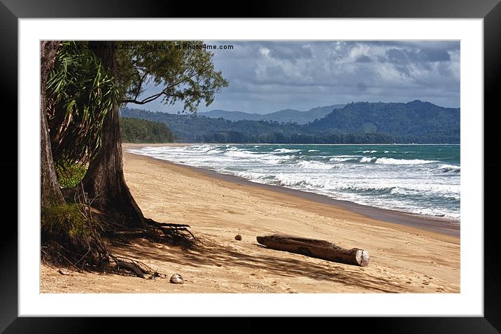 Deserted Beach in Phuket, Thailand Framed Mounted Print by Zoe Ferrie