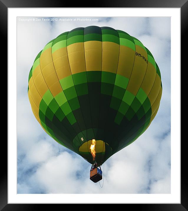 Hot Air Balloon Framed Mounted Print by Zoe Ferrie