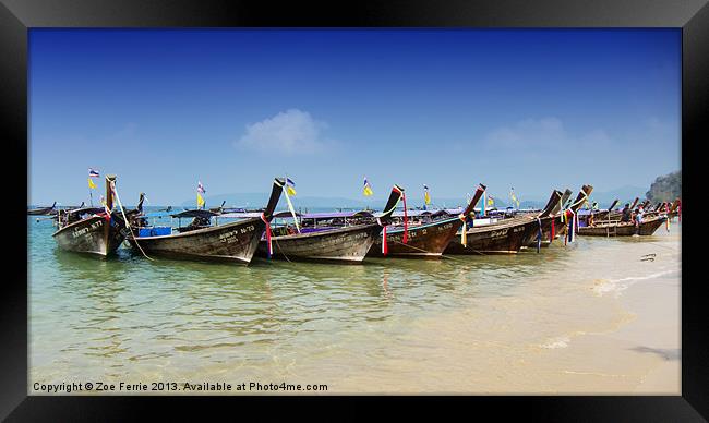 Boats in Thailand Framed Print by Zoe Ferrie