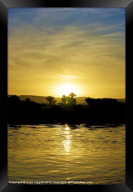 Nile Sunset Framed Print by Brian  Raggatt