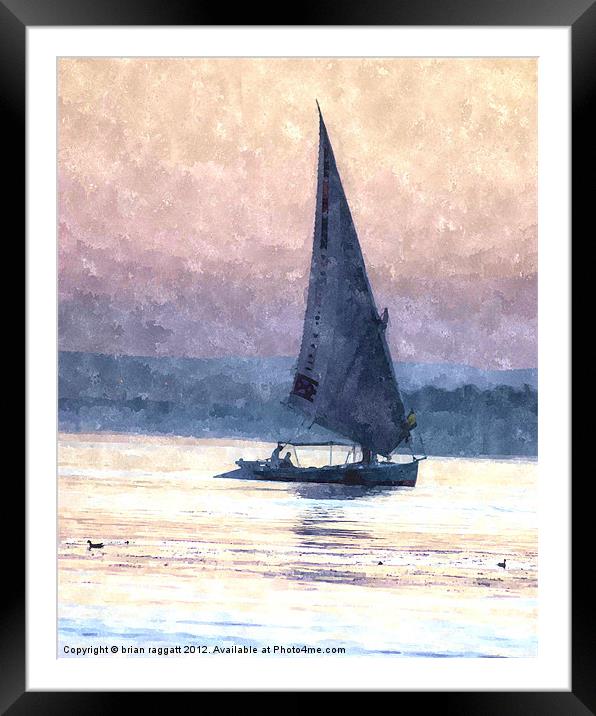 Felucca - water colour Framed Mounted Print by Brian  Raggatt