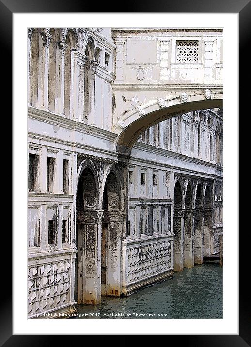 Bridge of Sighs watercolour Framed Mounted Print by Brian  Raggatt