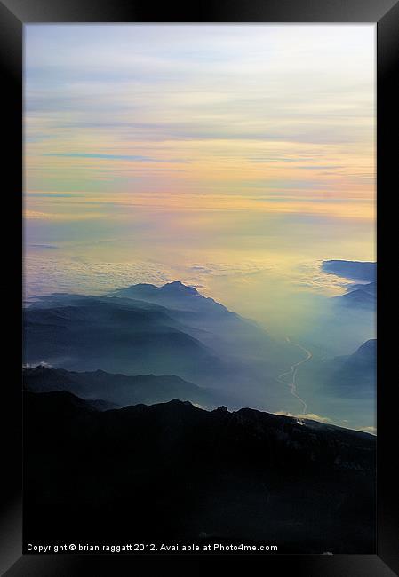 Over the Alps to Venice Framed Print by Brian  Raggatt