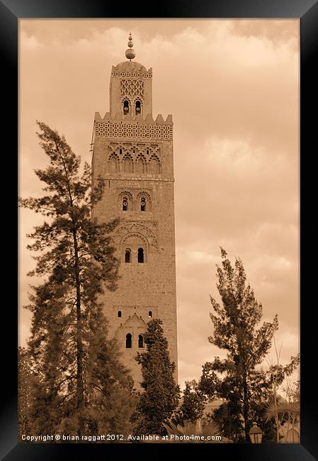 Jamaa El-Fna mosque Marrakesh Framed Print by Brian  Raggatt